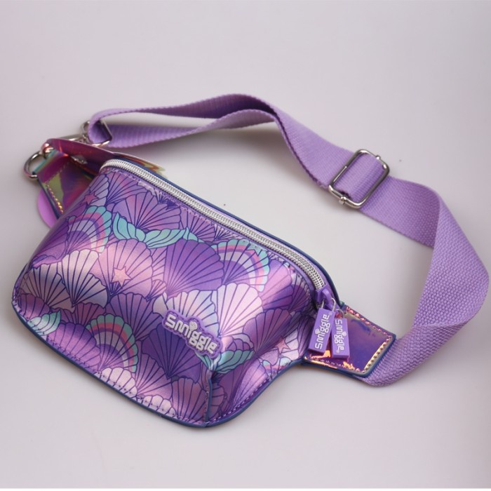 waist bag anak SMIGGLE mermaid unicorn rainbow hologram tas pinggang - purple mermaid