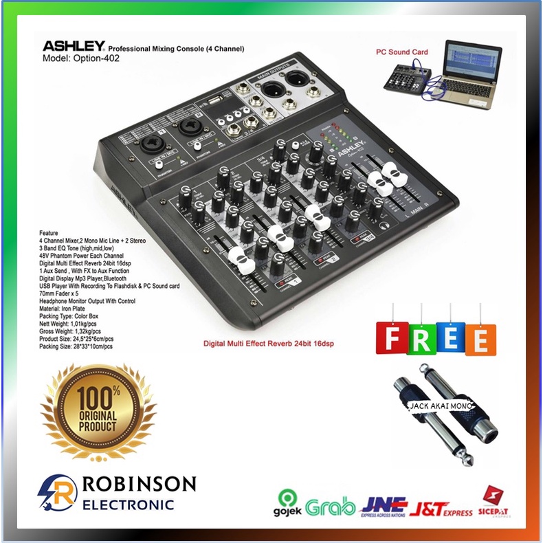 Mixer ashley option 402 option402 4 channel original