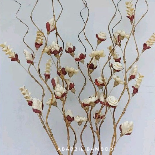 5 bambu ulir natural BUNGA KLOBOT MINI