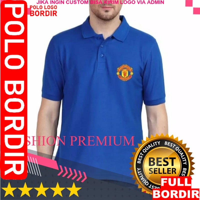 POLO BORDIR MANCHESTER UNITED Premium colarT-shirt lelaki berkolarshort sleveeUnisex  / MLY POLO LOG