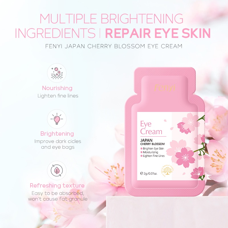 Fenyi Cherry Blossom Krim Pencerah Toner Pelembap Memperbaiki Krim Mata Memudarkan Kerutan Bintik-bintik Hitam 2g