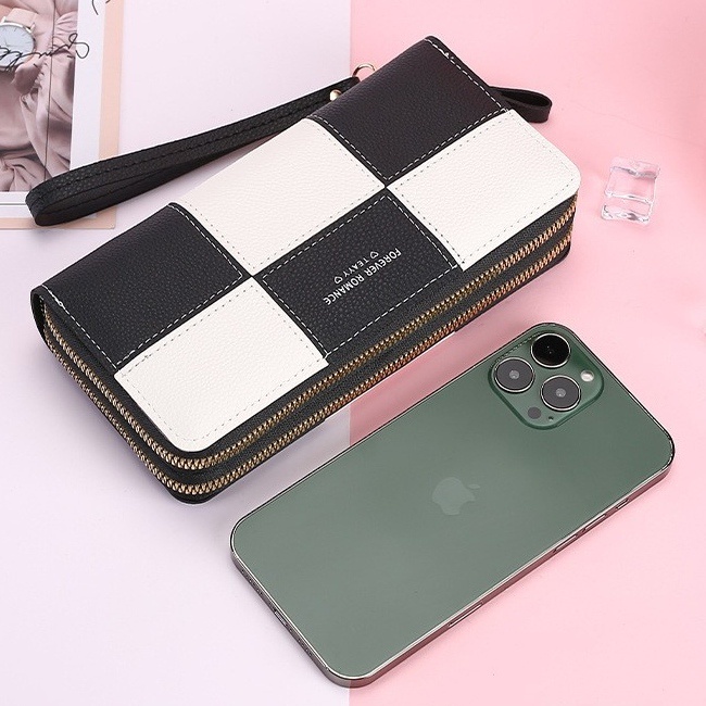 DOMPET PANJANG WANITA BRANDED BATAM SIMPLE LUCU REMAJA KEKINIAN 2 RESLETING IMPORT MUAT HP KARTU KOIN MURAH KULIT HITAM COCINEA WA637B5 KOREA CEWEK PREMIUM