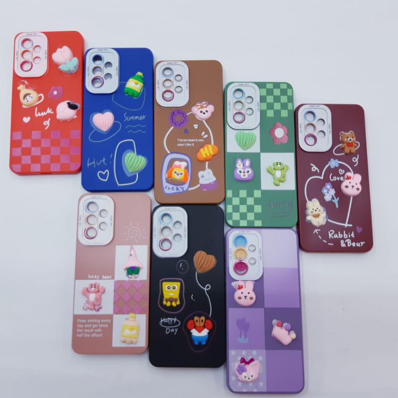 Softcase 4D Doll Pro Camerta Model Karakter untuk Hp Vivo Y02S Y15/Y17 Y21s Y35