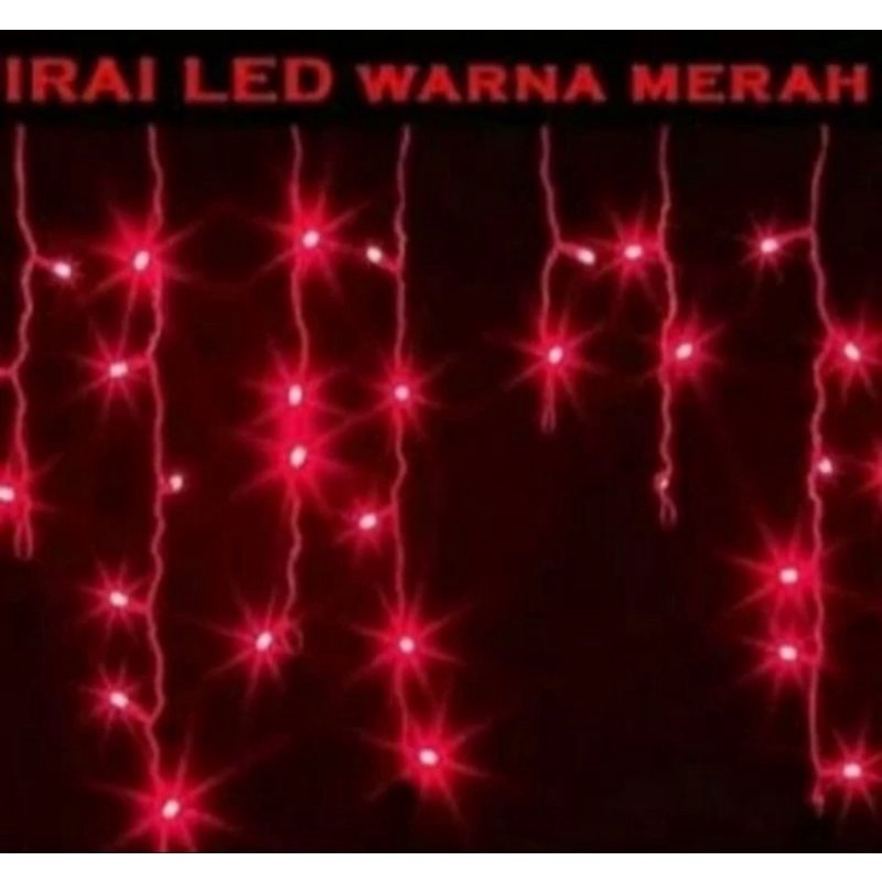 Lampu Hias LED Twinkle Raindrip Model Tirai 144 LED 5M SURYA (1 Warna)
