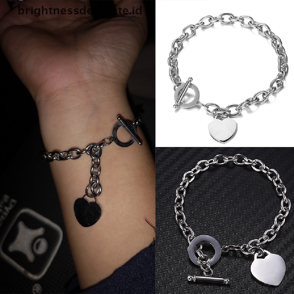 [Birth] Fashion Wanita Anti Karat Cinta Hati Gelang Rantai Bangle Perhiasan Hadiah [ID]