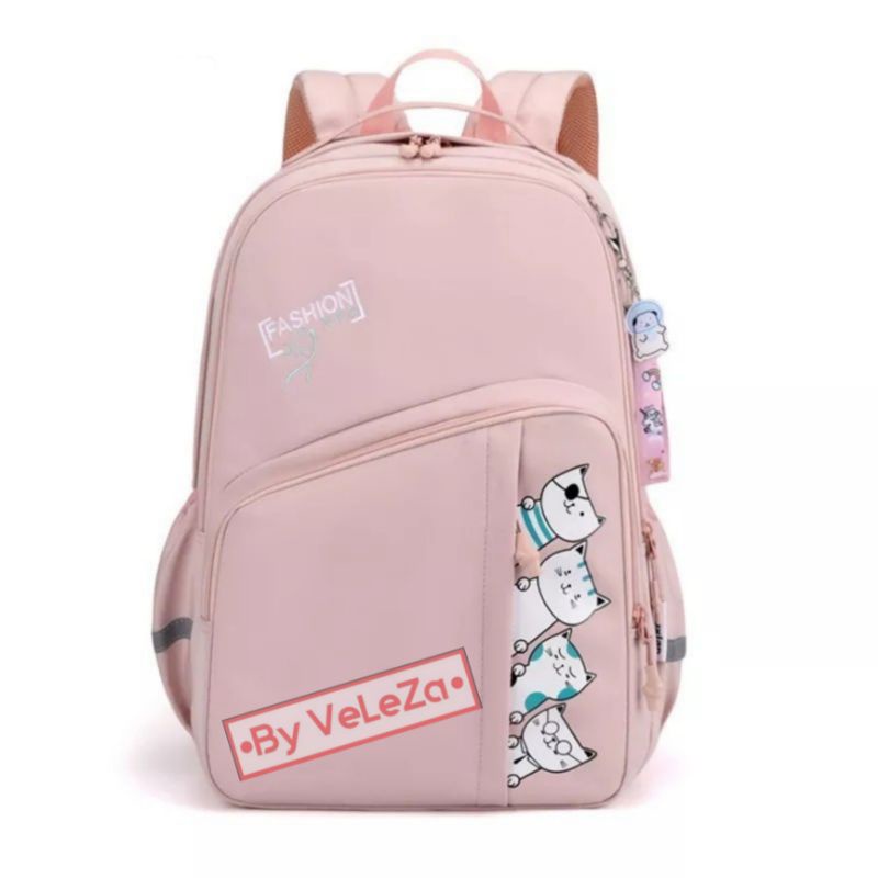 Tas Ransel Anak Remaja Motif Kucing Besti gratis botol minum