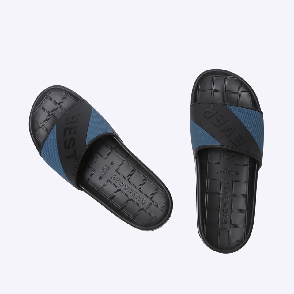 EM48 SANDAL SLIDE EVERBEST PRIA ORIGINAL CASUAL BRANDED BIRU NAVY BLUE