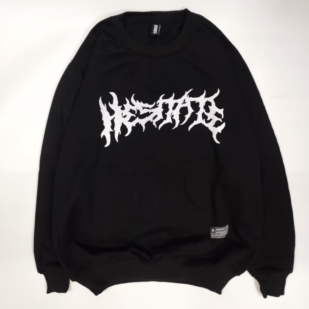 CREWNECK PRIA ORIGINAL BGOODS NEWBRON / SWEATER DISTRO METAL HITAM PRIA WANITA KEREN