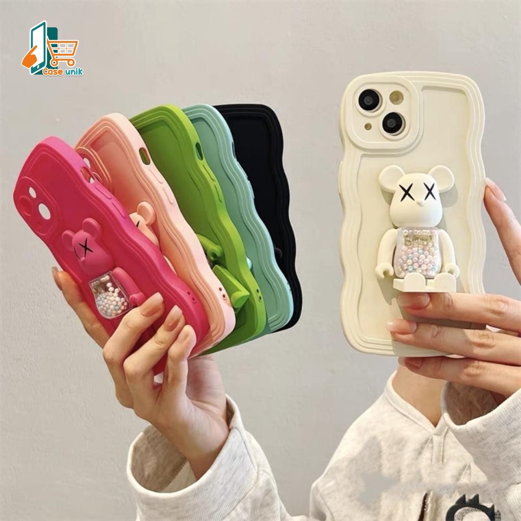 BK SOFTCASE SILIKON WAVE WAVY GELOMBANG WARNA STAND 3D KARAKTER FOR REALME 9 PRO PLUS 4G 10 C11 2020 C12 C25 NARZO 50A C15 C17 7I CS5126