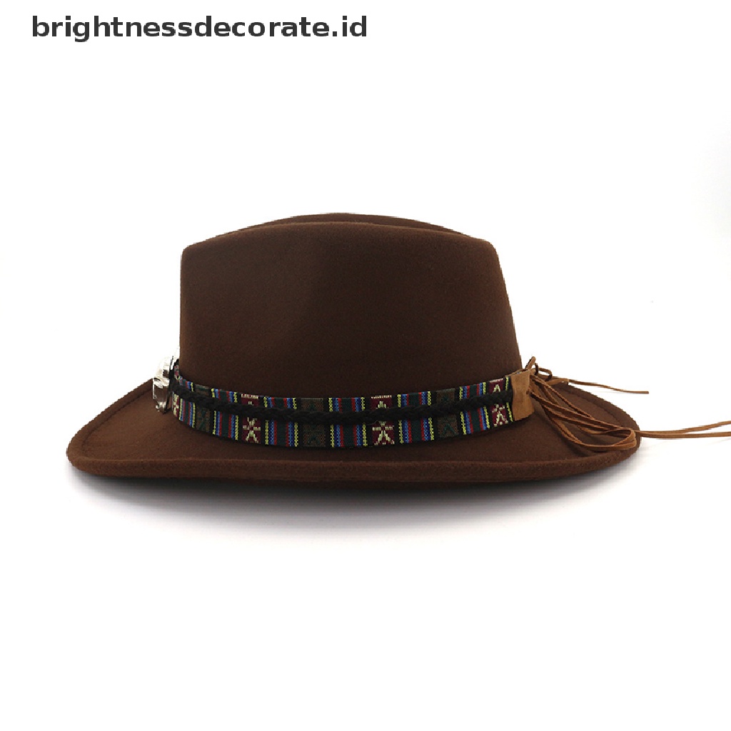 [Birth] Topi Koboi Gaya Stetson Fedora100% Wool Matahari Musim Panas Barat Riding Wide Brim Cap  [ID] Baju Kaos Distro Pria Wanita Lengan Panjang [ID]