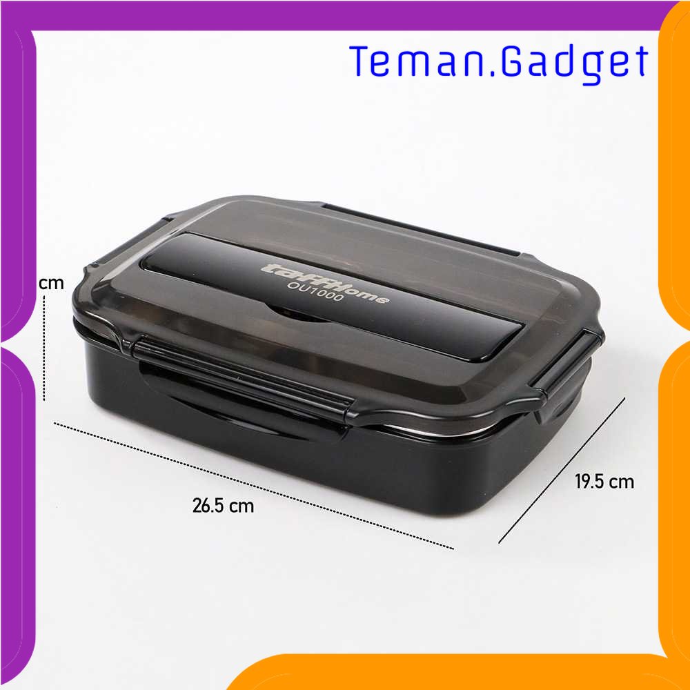 TG - DPR TaffHOME Kotak Makan Bento Box 3 Grid 1000ml with Spoon &amp; Chopstick - OU1000