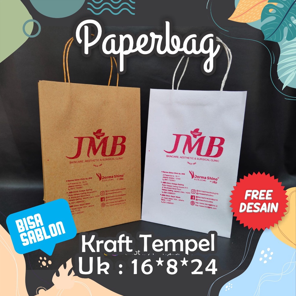 

Custom Paperbag kraft Sablon, Paperbag Skincare, Paperbag custom Desain dengan Sablon free Desain