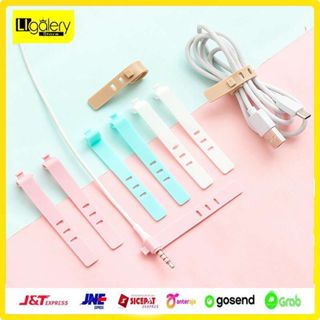 Baru! O Pengulung/Penjepit/Pengikat Kabel Data/Earphone/Headset/TV/Ikat Bahan Silikon Semua Jenis Cable Warna Warni pink Hijau Toska Putih Pengatur Pengisi Daya Kabel Kabel Kawat Pemegang Silikon Penggulung Ponsel Desktop Serbaguna Winder Cord Holder KLIP