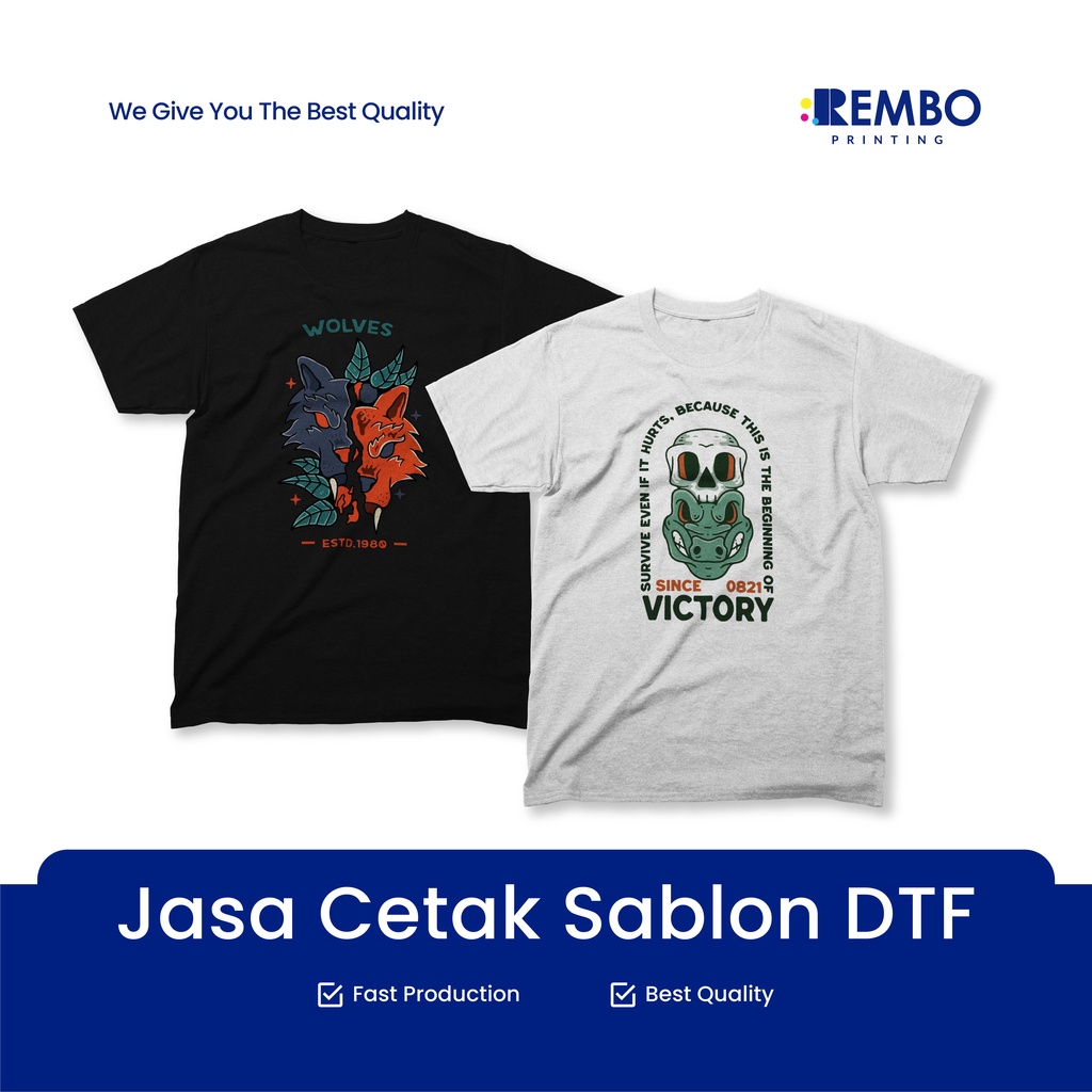 Print DTF / Cetak Custom Sablon Digital Transfer Film Siap Press - REMBO PRINTING