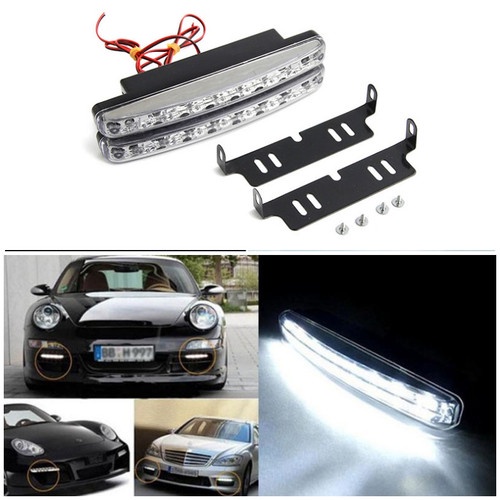 Bluespot 2 Pcs 8-LED Menyala Siang Hari Mobil dengan Lampu Mengemudi DRL Lampu Kabut Super Cerah