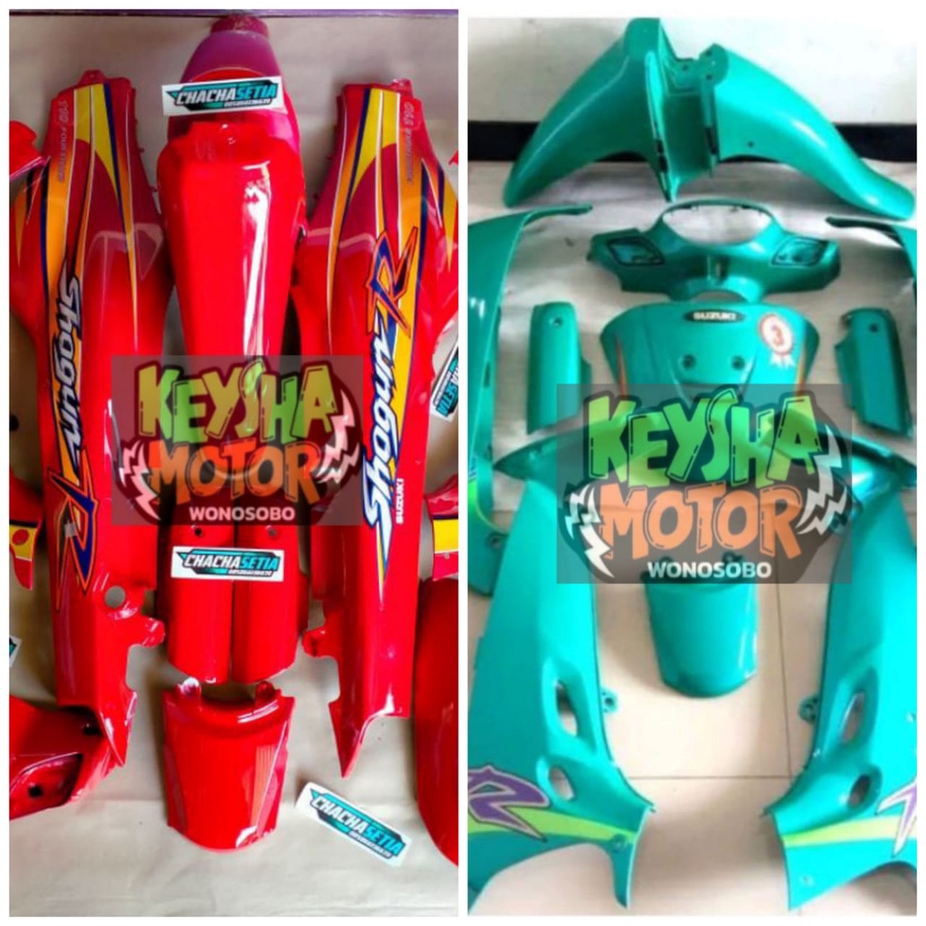 PAKET FULL SET BODY HALUS SHOGUN R 110 NEW SET STIKER