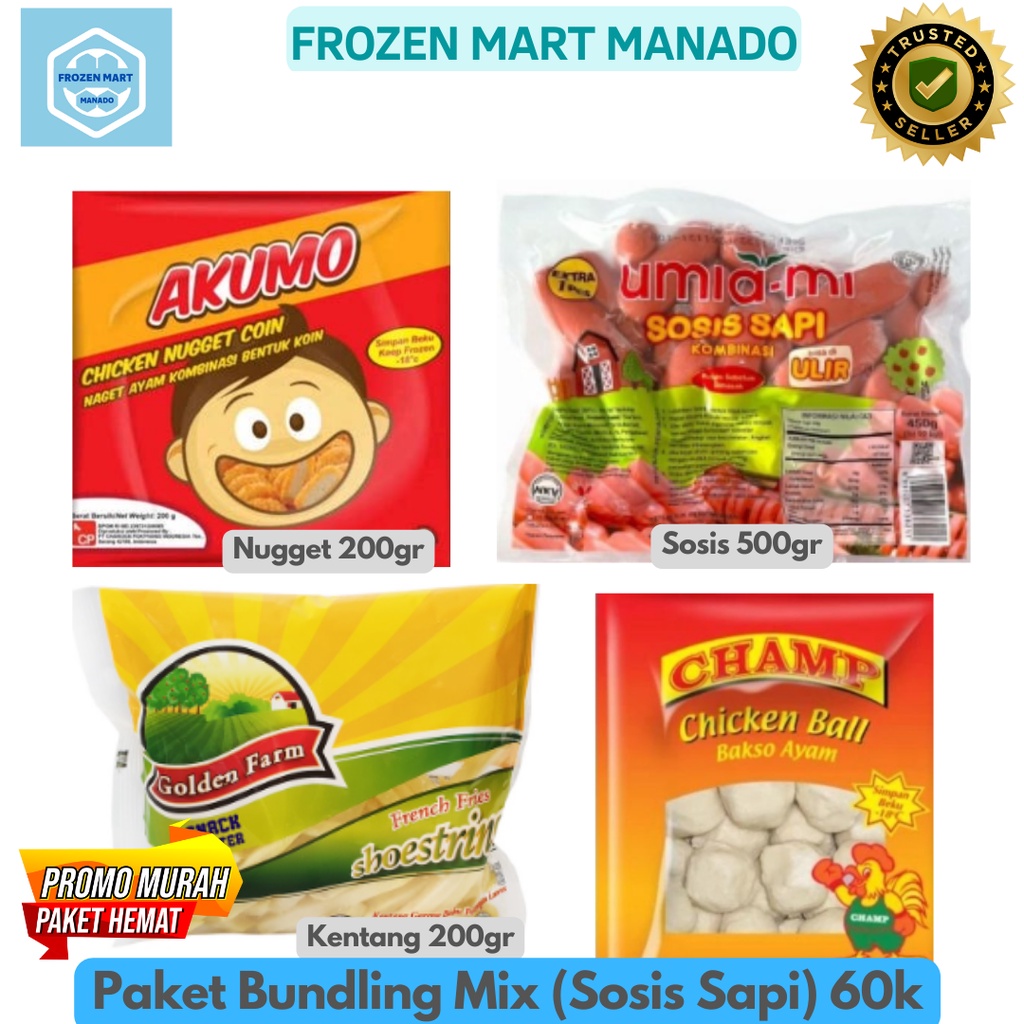 

Paket Bundling Mix (Sosis Sapi) 60k - Frozen Mart Manado (Frozen Food Manado)