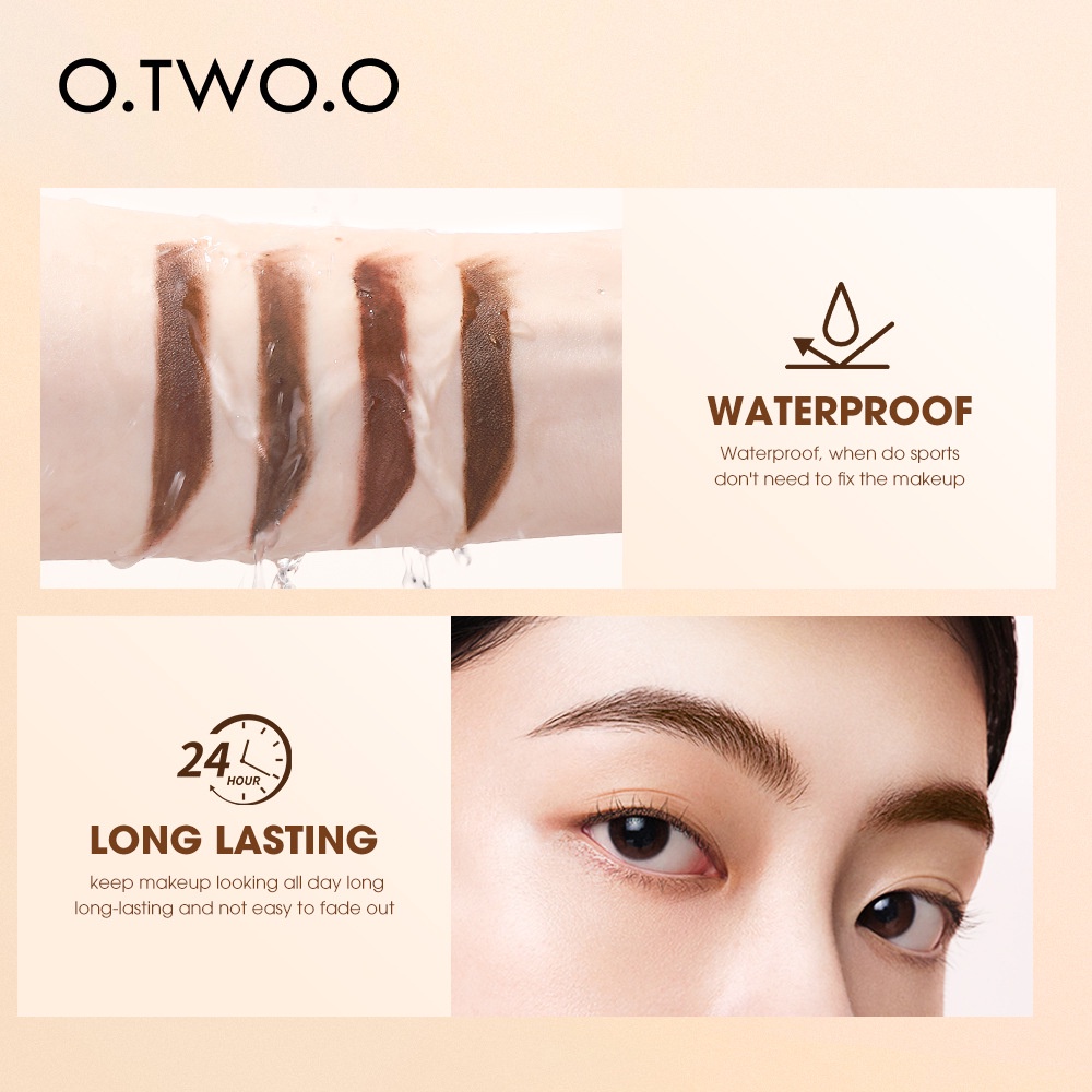 [100%ORIGINAL] O.TWO.O Waterproof eyebrow cream &amp; powder gel pomade with eyebrow brush Eyeliner smudge/SC029