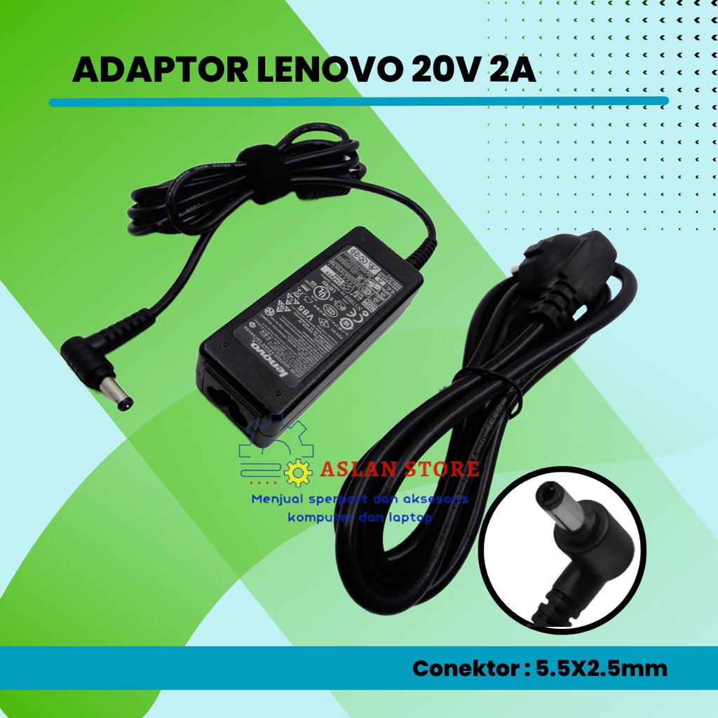 Adaptor charger lenovo 20v 2a IdeaPad S100 S110 S10 S10-2 S10-3 S12 U150 U160 20V 2A 40W Pengisi Daya Laptop Lenovo IdeaPad S9 S10 M9 M10 U260 U310