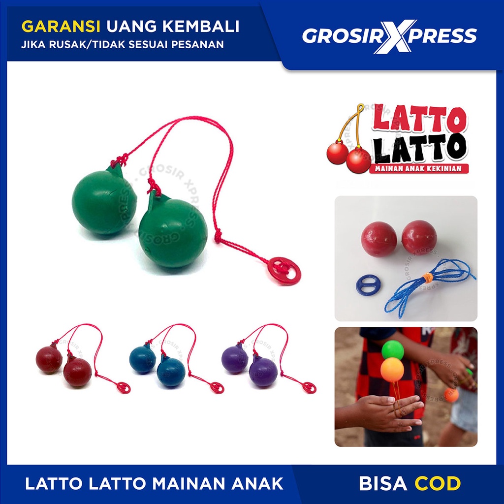 Lato Lato Mainan Anak Katto Katto Tok Tok Bola Tali Etek Etek Viral Latto Latto Mainan Jadul | GROSIRXPRESS