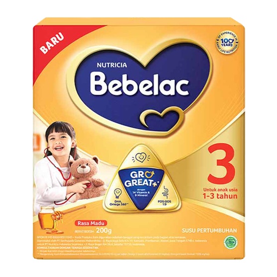 SUSU BEBELAC 3 USIA 1-3 TAHUN 200 GR RASA MADU