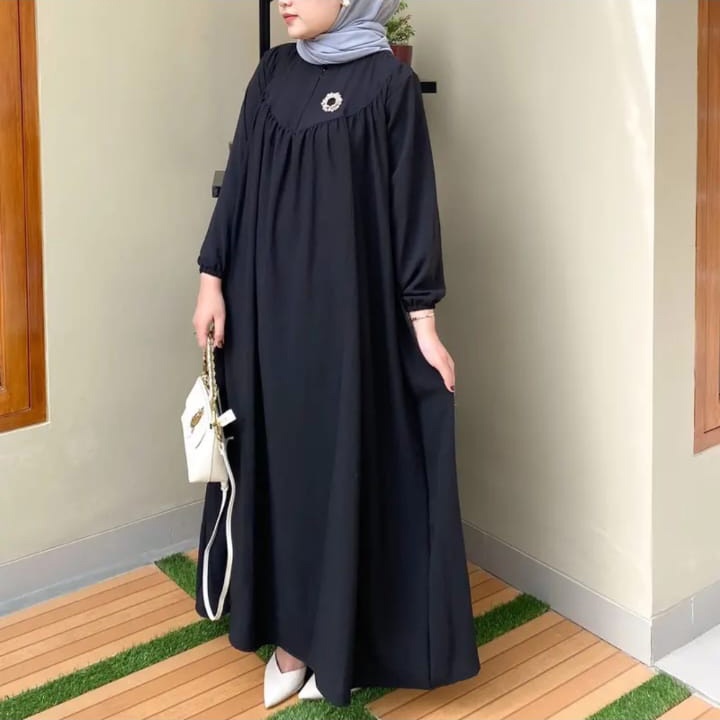 ANYA DRESS BAHAN CRINCLE AIRFLOW PREMIUM/GAMIS REMAJA MODEL TERBARU/BAJU MUSLIM MASA KINI COD.