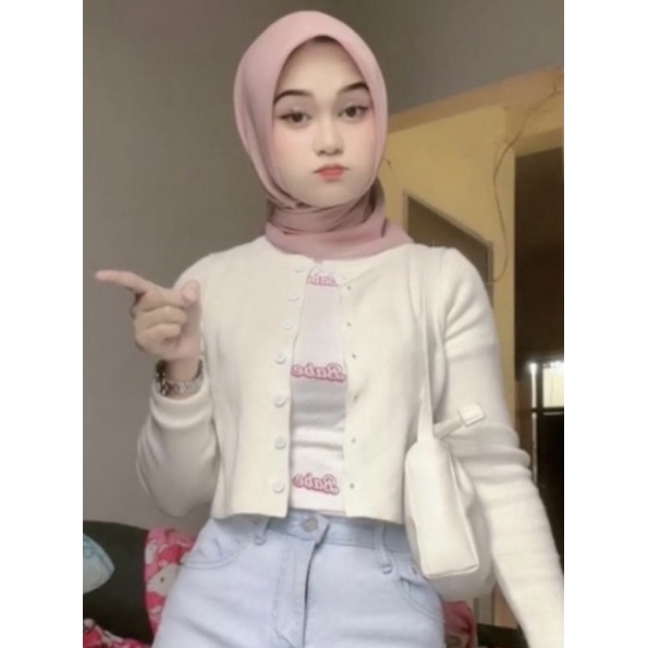 BAILEY CARDI RAJUT/ANGEL BOTON SHIRT/CROP TOP CARDIGAN WANITA /ATASAN_CROPPED_ASIA