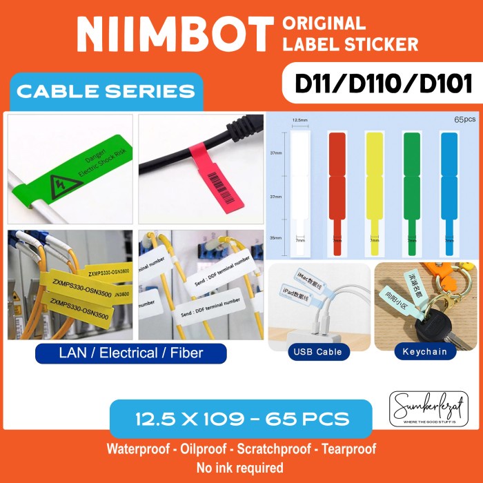 

Term Thermal Cable Label Sticker Niimbot D11 / D110 Refill Label - Kabel