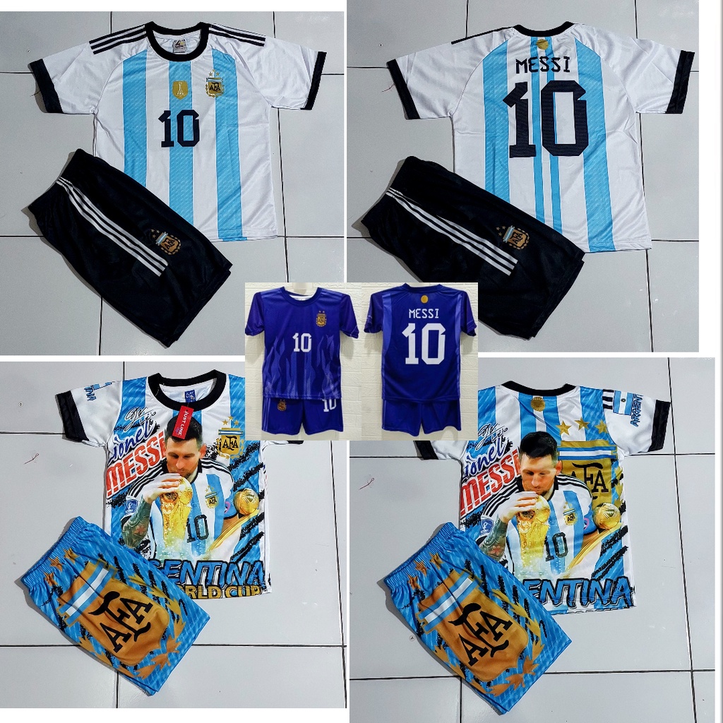 SETELAN MESSI SETELAN BAJU BOLA ARGENTINA/BAJU BOLA ANAK ARGENTINA MESSI