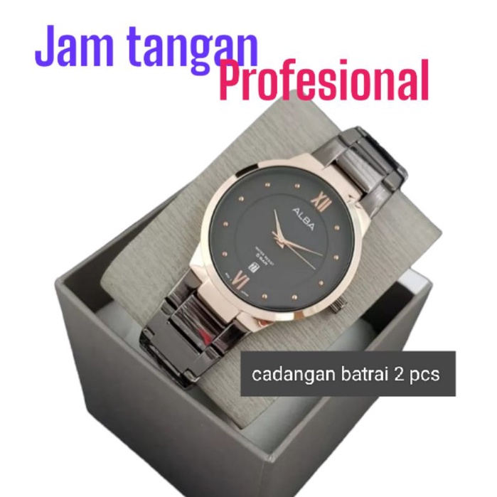 ALBA ROMAWI /Jam tangan pria keren elegan / jam tangan cowok/Laki  anti air / free bok termurah
