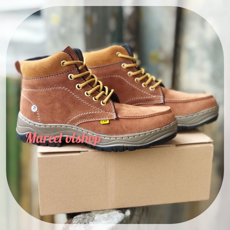 Sepatu Boot Pria Warna Coklat tan sepatu boots fashion pria real pict