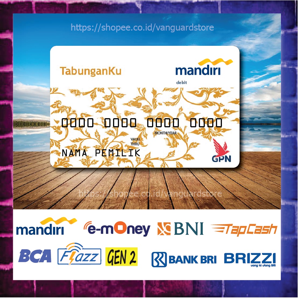 KARTU E MONEY E TOLL KARTU GPN MANDIRI CARD DEBIT CREDIT EMONEY MANDIRI FLAZZ BCA BNI TAPCASH BRIZZI BRI - 1 SISI