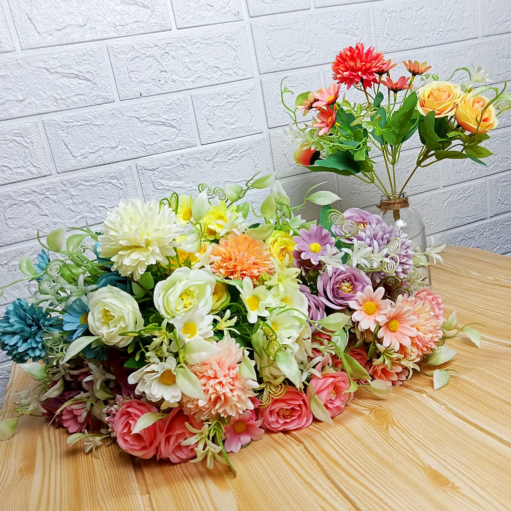 AND / COD / Bunga Hydrangea Mix Hias Bunga Tangkai Hias Plastik Dekorasi Rumah Artificial Flowers Bunga Hias Cantik PBP148