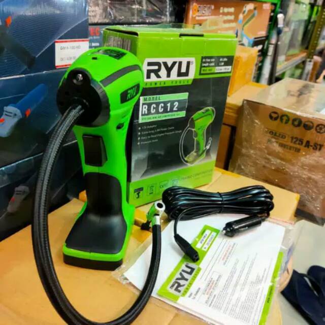 MURAH Mini Kompressor RYU RCC12 Compressor Mini Listrik Portable Alat Pompa isi Angin Ban Balon Digital / Kompresor Angin Mini Listrik DC 12V 120 PSI