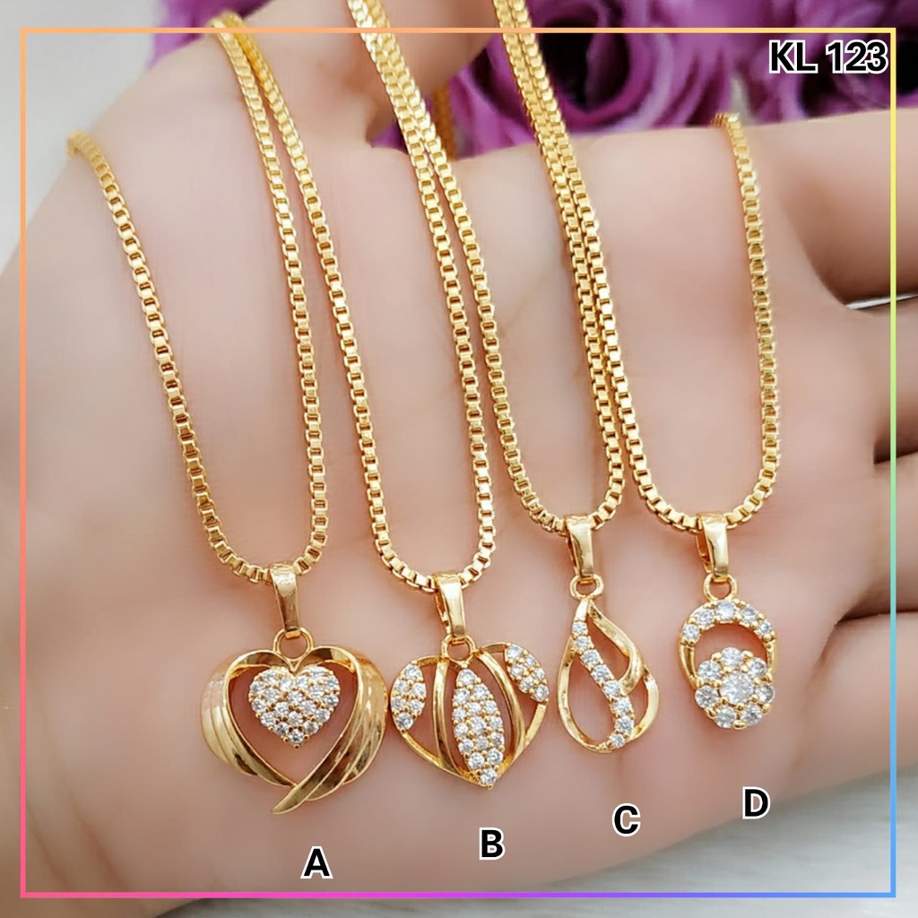 Kalung xuping kalung dewasa love permata perhiasan lapis emas gold Kl 123