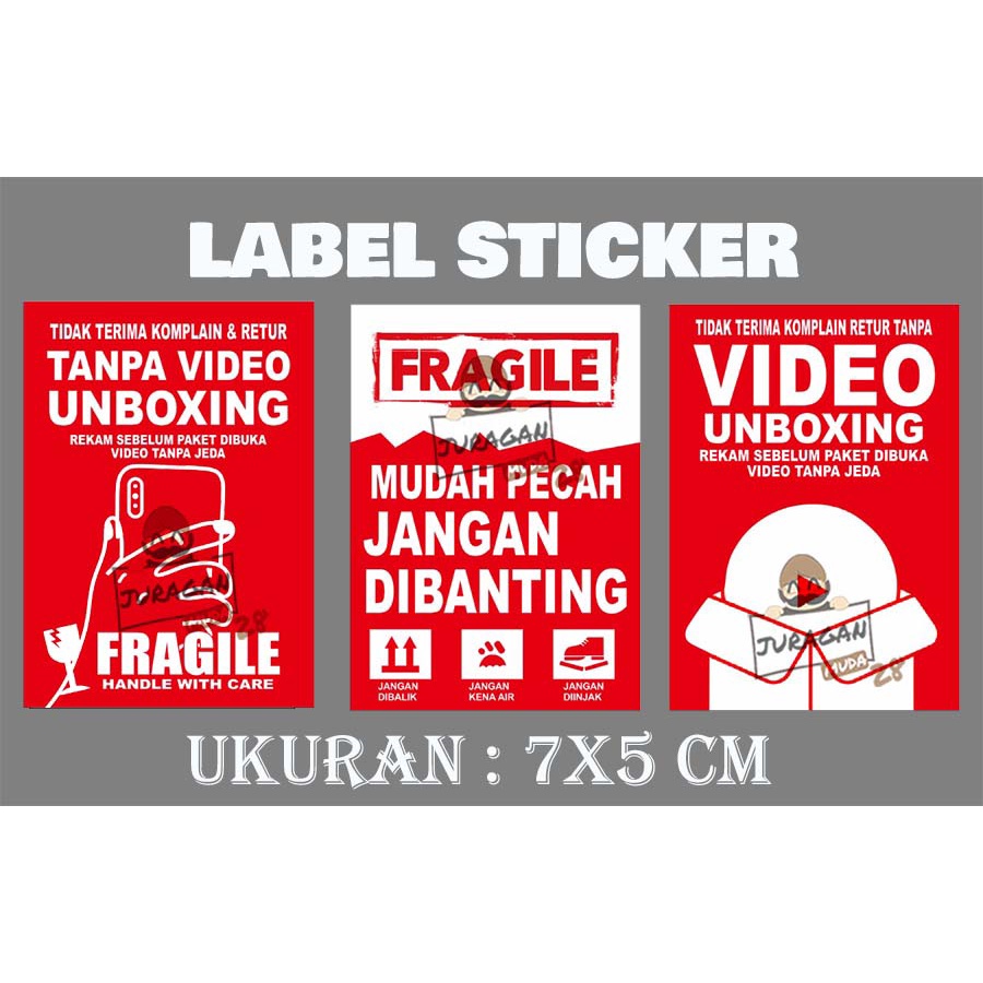 Stiker Wajib Unboxing/Stiker Unboxing Paket/Label Unboxing