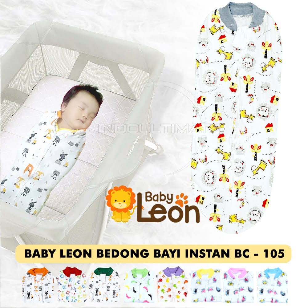 Bedong Instant Single Knit Baby Leon - Bedong Bayi Instan Katun Premium