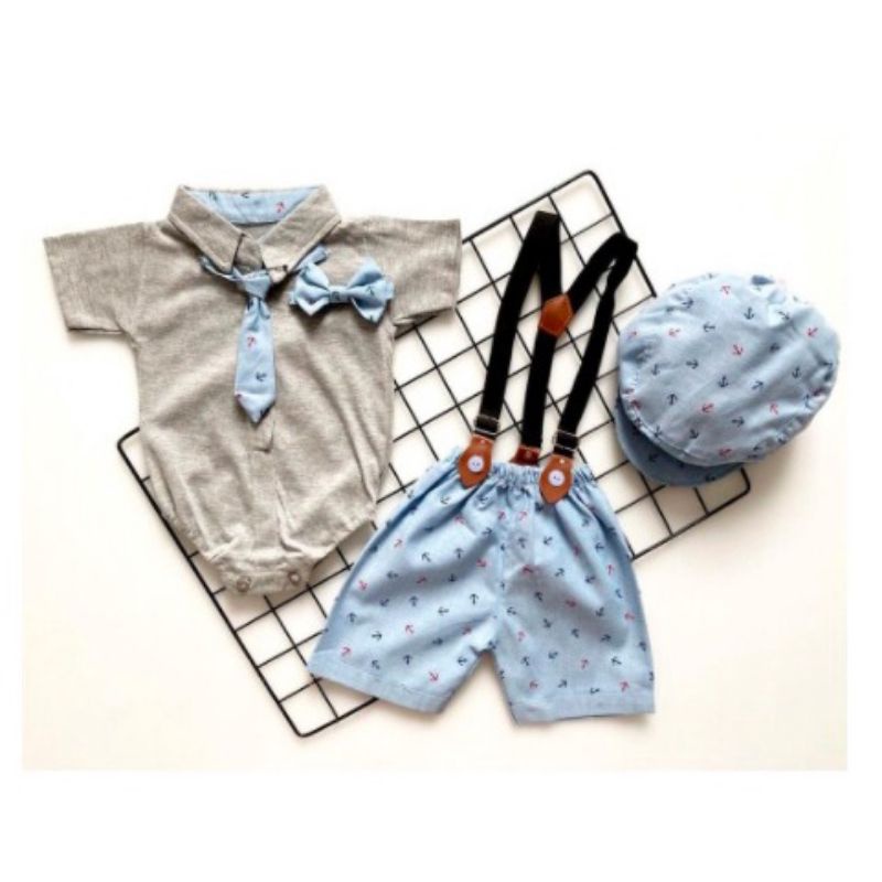 Setelan baju bayi laki laki/ Suspender Bayi 0-12 bulan/ Setelan anak laki laki/ One Set Baby Suspender/ One Set Baby Newborn