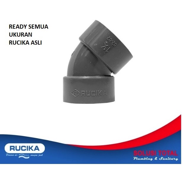 KENI ELBOW KNEE 45° PVC 35mm 1 1/4" INCH RUCIKA D TIPIS JIS BUANGAN Sambungan Keni Elbow 3" Inch 45°