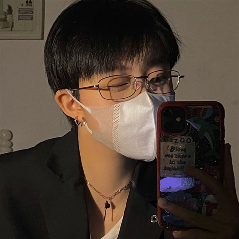 Roselife Cool Boy Aesthetic Narrow Rectangle Frame Eyeglasses Untuk Wanita Pria Unisex Ins Trendy Beauty Eyewear Face Lifting Glasses OOTD Ornaments
