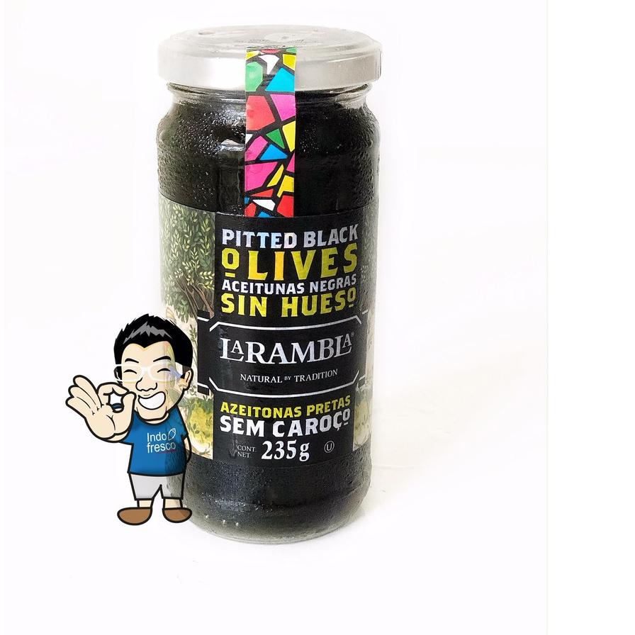 

Discount⭐✔️-La Rambla Buah Zaitun Olive Hitam- Pitted Black Olives 235g
