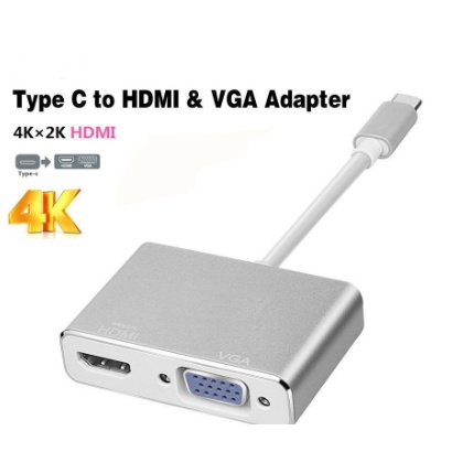 usb 3.1 type c to hdmi vga adapter konverter 2in1