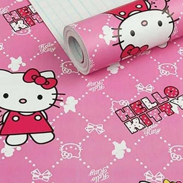 Depan1 Wallpaper Dinding H3LL0 KITI Pink WPS138 Wall Sticker Murah Kamar Anak Stiker Meja Belajar Le