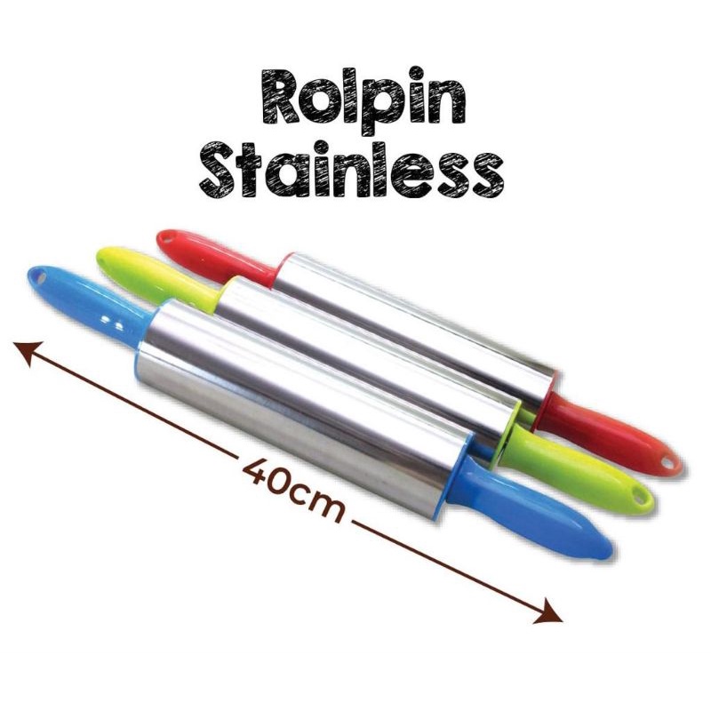 Rolling Pin Stainless / Roling Pin / Penggilas Adonan / Perata Adonan