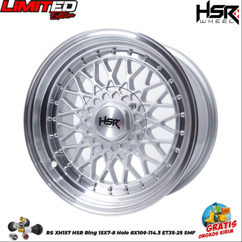 velg mobil celong ring 15 velg mobil Hsr RS lubang baut 4 velg mobil lebar 7/8 velg mobil r15