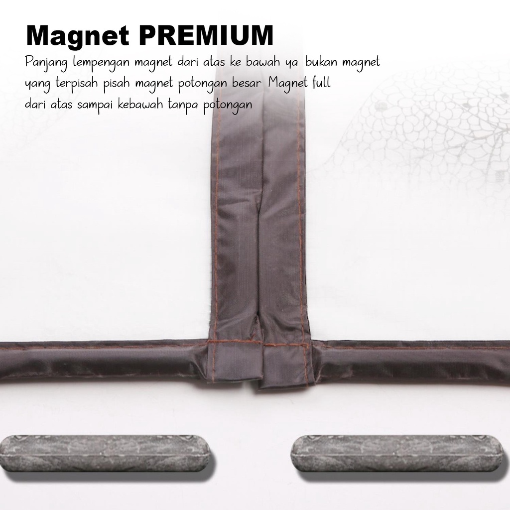 Tirai Magnet Pintu Ruang AC Anti Nyamuk Bahan PEVA Plastik Tebal Ukuran 90x210cm Motif Terbaru Perlengkapan Rumah Tangga Import Premium - M3 - Lucky Star