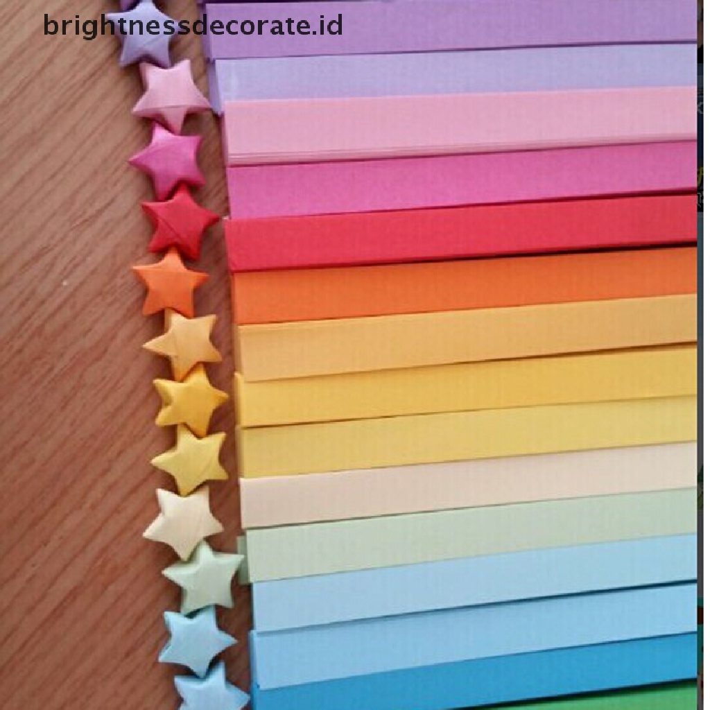 [Birth] Origami Lucky Star Kertas Strip Lipat Kertas Pita Warna [ID]