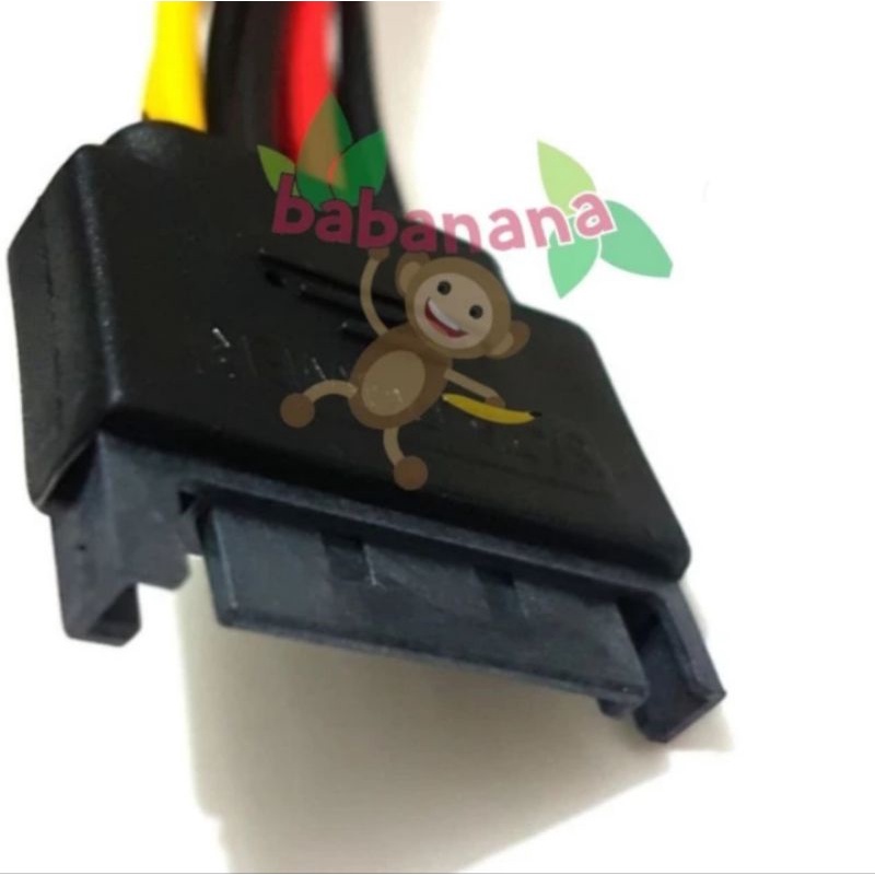Kabel Power Sata Extension Converter Sata Male 1 to 2 Molex Female