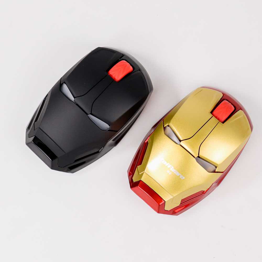 IRON MAN MOS MOUS MOUSE WIRELES/Mouse Gaming Iron Man/Mouse Wireless Karakter Iron Man Optical 2.4Ghz hitam-merah