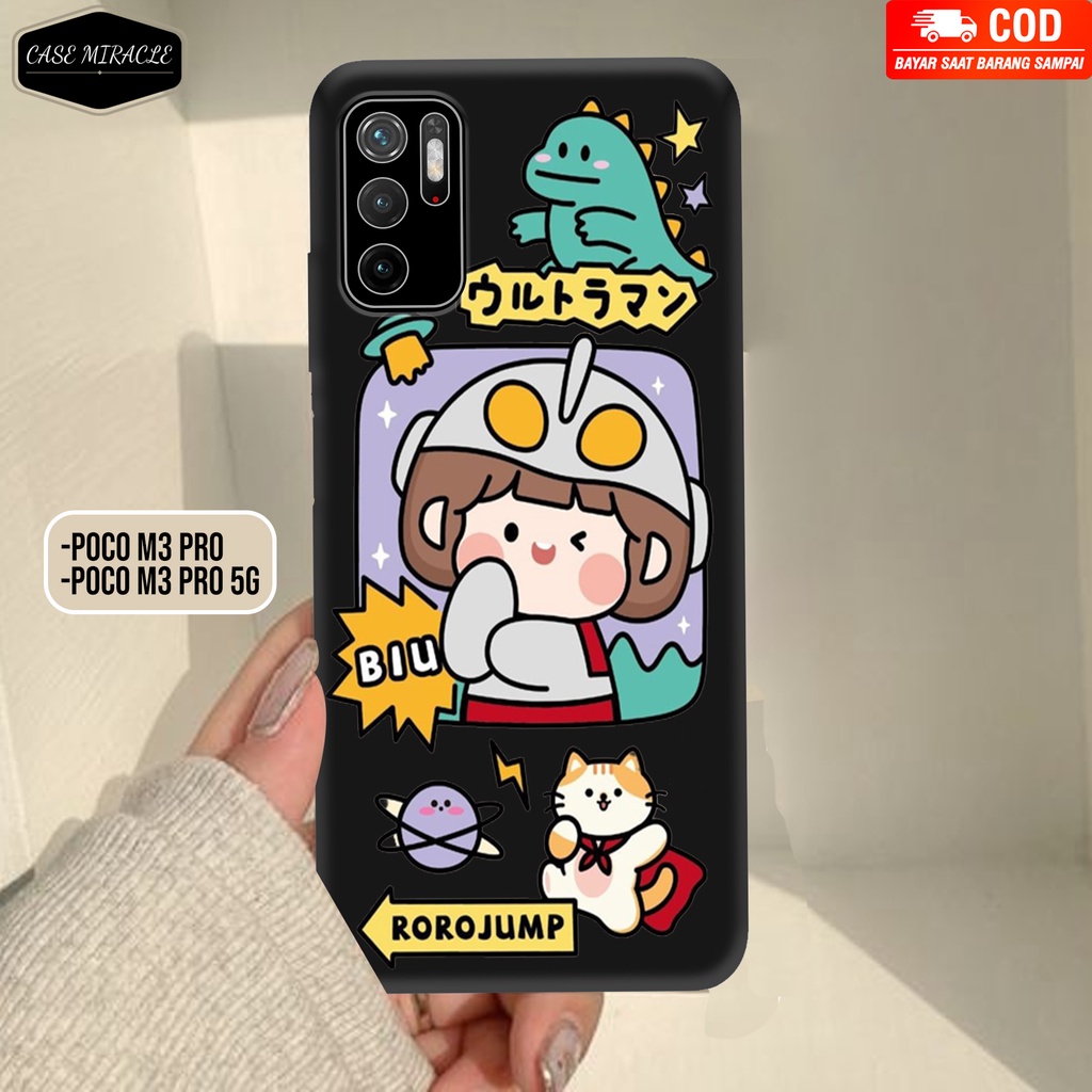 CM Case XIAOMI POCO M3 PRO Softcase Lentur Warna Hitam Macaron Protector Lensa Kamera Kaca  [ RRJM A